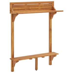 vidaXL Tavolo da Bar da Balcone 90x37x122,5 cm in Massello di Acacia