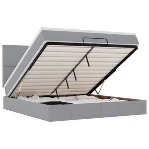 vidaXL Struttura Letto Pouf con Materasso 180x200 cm in Tessuto