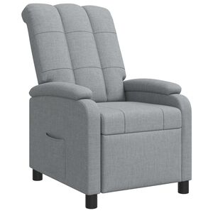 vidaXL Poltrona reclinabile Grigio Chiaro Tessuto