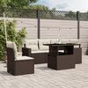 vidaXL Set Divano da Giardino 6 pz con Cuscini Marrone in Polyrattan
