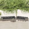 vidaXL Set Divani da Giardino 9 pz con Cuscini in Polyrattan Grigio