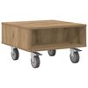 vidaXL Tavolino con Ruote Rovere artigianale 50,5 x 50 x 30 cm