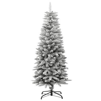 vidaXL Albero Natale Artificiale Sottile Neve Floccata 120cm PVC e PE