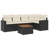 vidaXL Set Divano da Giardino 6 pz con Cuscini Nero in Polyrattan