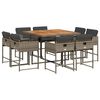 vidaXL Set da Pranzo da Giardino 9 pz con Cuscini in Polyrattan Grigio