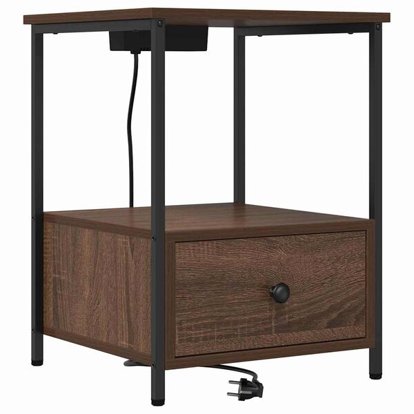 vidaXL Armadio da Notte con cassetto Rovere Marrone 42 x 41 x 56 cm