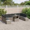 vidaXL Set Divano da Giardino con cuscino 11 pcs Grigio
