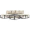 vidaXL Set Divani da Giardino 6 pz con Cuscini Antracite in Polyrattan