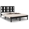 vidaXL Giroletto Nero in Legno Massello 135x190 cm Double