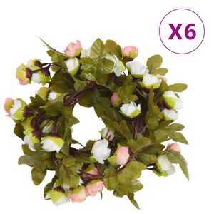 vidaXL Ghirlande Fiori Artificiali Natale 6 pz Champagne 215 cm