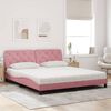 vidaXL Letto con Materasso Rosa 180x200 cm in Velluto