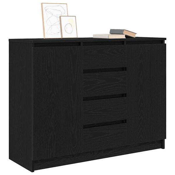 vidaXL Credenza con Cassetti Rovere Nero 100,5x35x76 cm Truciolato