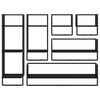 vidaXL Set Mensole da Parete con Aste 6pz Nero in Legno Multistrato