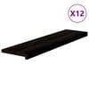 vidaXL Gradini 12 pz Marrone-nero 100x25x2 cm Legno Massello Rovere