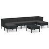 vidaXL Set Divani da Giardino 8 pz con Cuscini in Polyrattan Nero