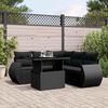 vidaXL Set Divano da Giardino 6 pz con Cuscini Nero in Polyrattan