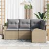 vidaXL Set Divano da Giardino Beige polyrattan