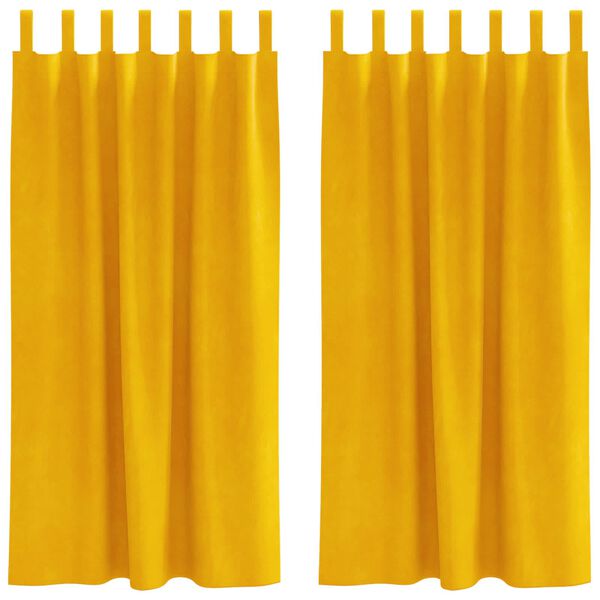 vidaXL Tende oscuranti 2 pcs Giallo senape 140 x 175 cm Velluto