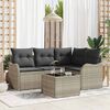 vidaXL Set Divano da Giardino Grigio chiaro polyrattan