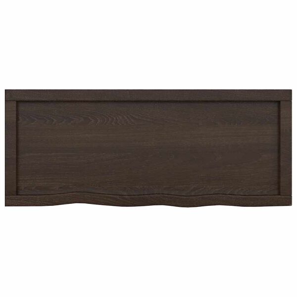 vidaXL Piano Bagno Marrone Scuro 100x40x(2-6)cm Legno Trattato