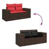 vidaXL Set Divano da Giardino 6 pz con Cuscini Marrone Polyrattan
