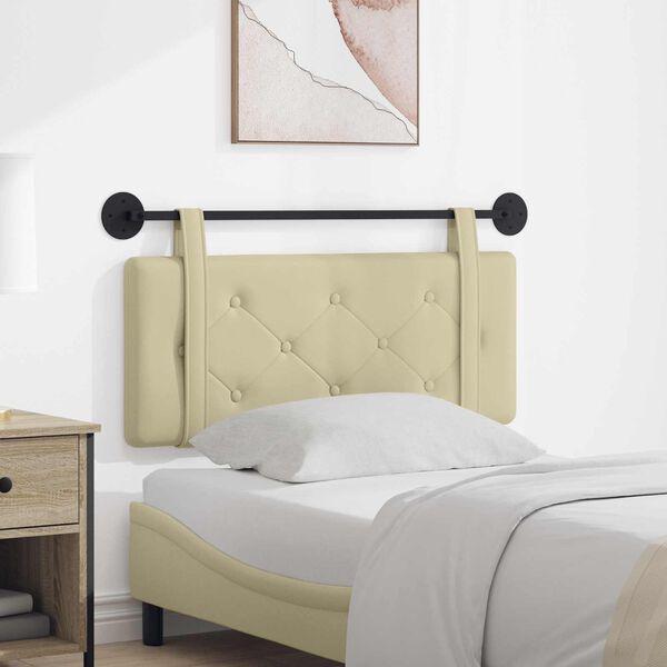 vidaXL Testata appesa Montaggio a parete Crema 100 cm Pelle Sintetica