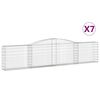 vidaXL Cesti Gabbioni ad Arco 7 pz 400x30x80/100 cm Ferro Zincato