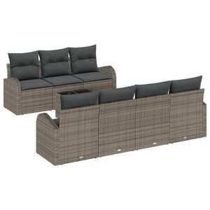 vidaXL Set Divano da Giardino Grigio 55 x 55 x 37 cm polyrattan