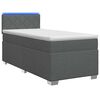 vidaXL Letto con Box Spring, Materasso e LED Grigio Scuro Singolo