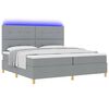 vidaXL Letto a Sorgente LED Grigio chiaro 200 x 200 cm Tessuto