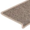 vidaXL Tappeti Adesivi Scale Aspetto Sisal 30 pz 65x21x4cm Beige Scuro