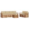 vidaXL Set divani 7 pcs Naturale e Beige Legno di Acacia Massello