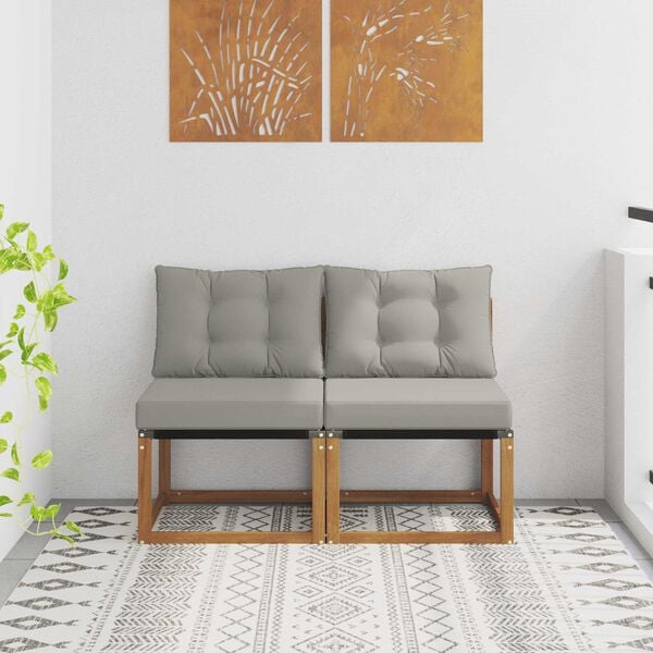 vidaXL 2 Pezzo Divano centrale da esterno