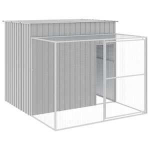 vidaXL Casetta Cani Corsa Grigio Chiaro 214x253x181 cm Acciaio Zincato