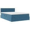 vidaXL Letto con Contenitore Blu Scuro 140 x 190 cm Velluto