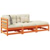 vidaXL Set Divani Giardino 3 pz con Cuscini Marrone Cera Massello Pino