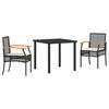 vidaXL Set da Pranzo per Giardino 5 pz Grigio e Nero Rattan