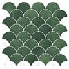 vidaXL Piastrella a scaglie di pesce 10 pcs Verde Scuro 30 x 30 cm