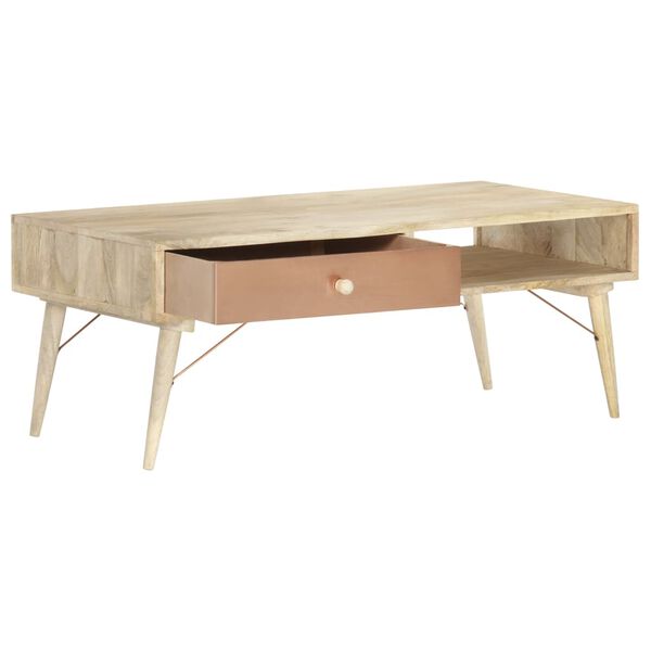 vidaXL Tavolino da Salotto 118x57x45 cm in Legno Massello di Mango
