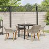 vidaXL Set da pranzo Grigio chiaro Poly Rattan
