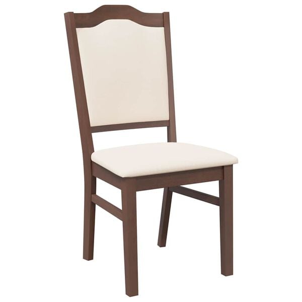 vidaXL Sedie da Pranzo con Cuscini 2pz Marrone Legno Massello di Hevea