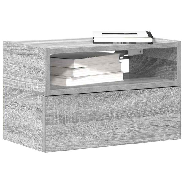 vidaXL Comodino a Muro Grigio Sonoma 45x26x28,5 cm