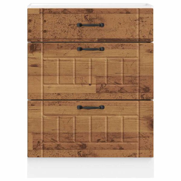 vidaXL Base da Cucina Lucca Legno Antico in Legno Multistrato