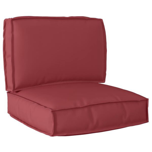 vidaXL Set di Cuscini per Pallet 2 pcs Rosso Vino Tessuto Oxford
