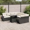 vidaXL Set Divani da Giardino 9 pz con Cuscini Nero in Polyrattan