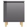 vidaXL Comodini Gambe in Legno Massello 2pz Grigio Lucido 40x30x50 cm