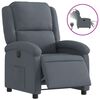 vidaXL Poltrona Elettrica Reclinabile Grigio Scuro in Vera Pelle