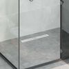 vidaXL Drenaggio doccia con design a striscia Argento 60 cm