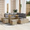 vidaXL Set Divano da Giardino con cuscino 9 pcs Beige Poly Rattan