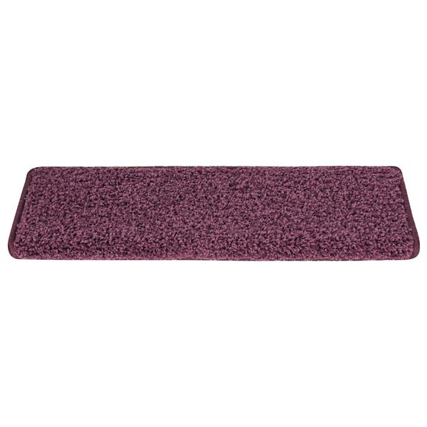 vidaXL Tappetini per scale 15 pz 65x21x4 cm Viola scuro con bordo rettangolare